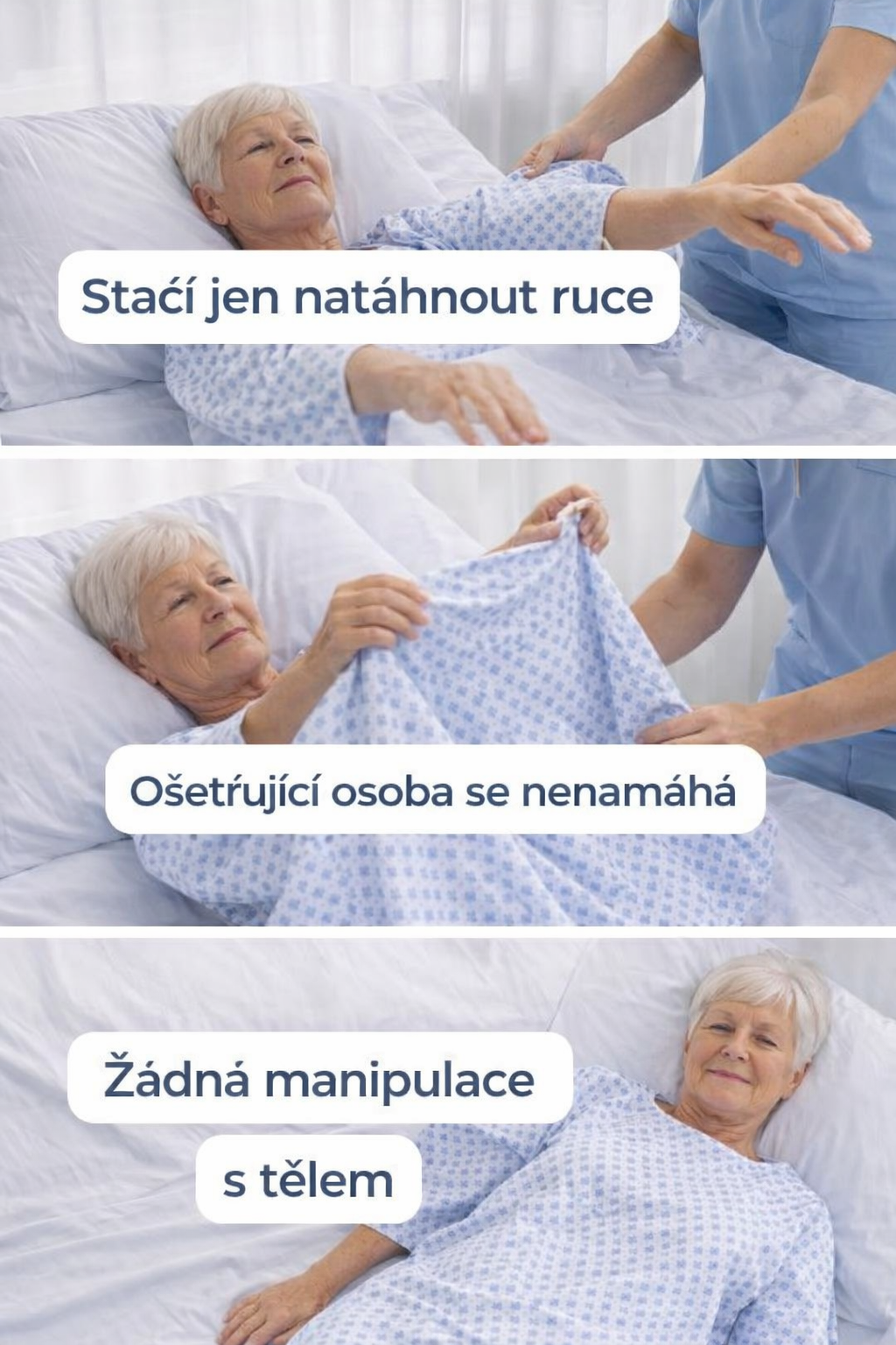 jak se obléká nemocniční košile anděl